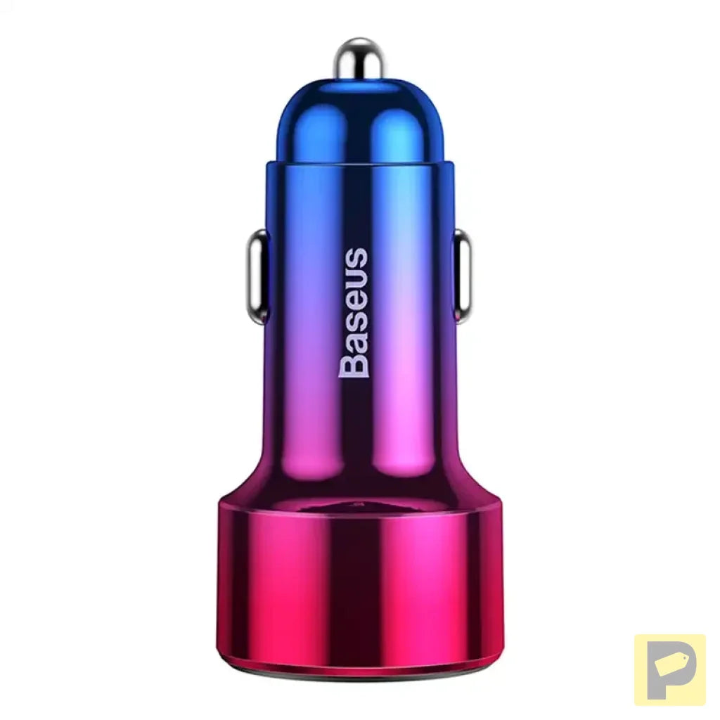Baseus Magic USB + USB-C QC 4.0 PD 45W car charger (red-blue).