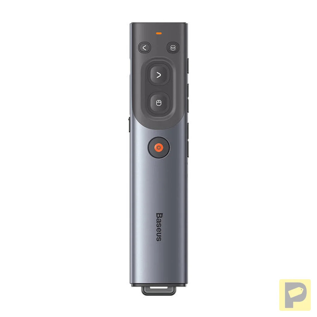 Baseus Orange Dot Multifunctional remote control for presentation, with a red laser pointer - gray