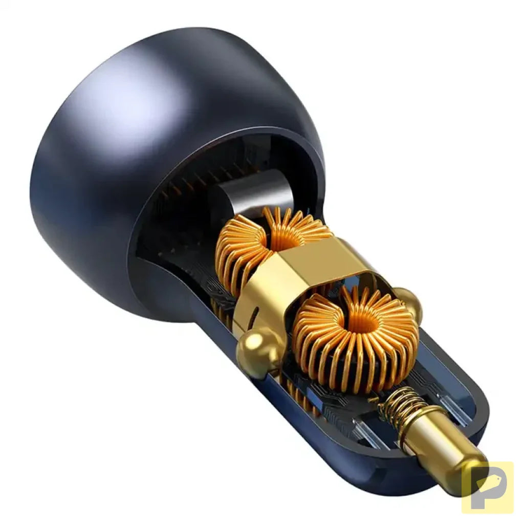 Baseus Particular Digital Display car charger with display, USB + USB-C, QC3.0+PD, 5A, 65W (gray)