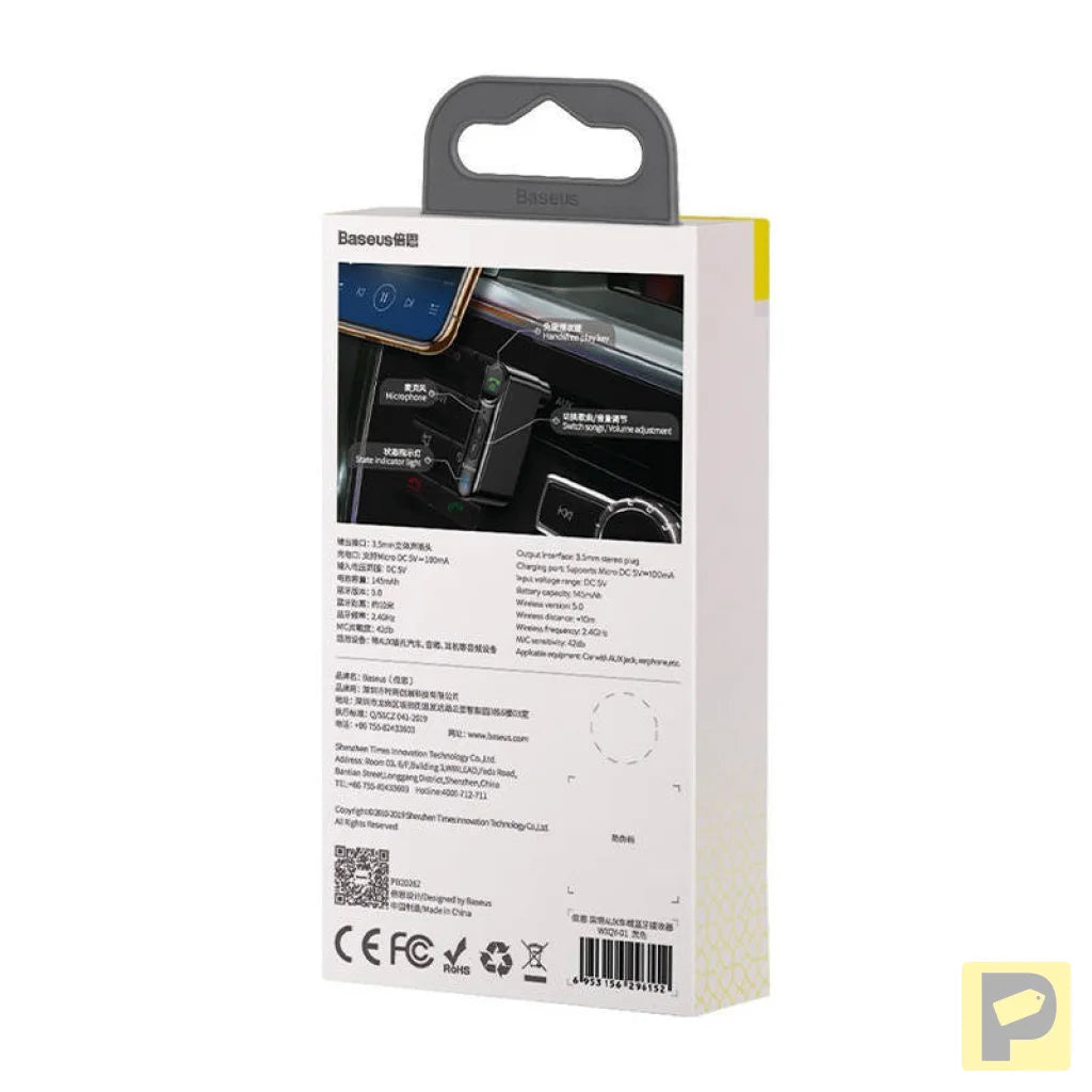 Baseus Qiyin AUX Car Bluetooth Receiver Black