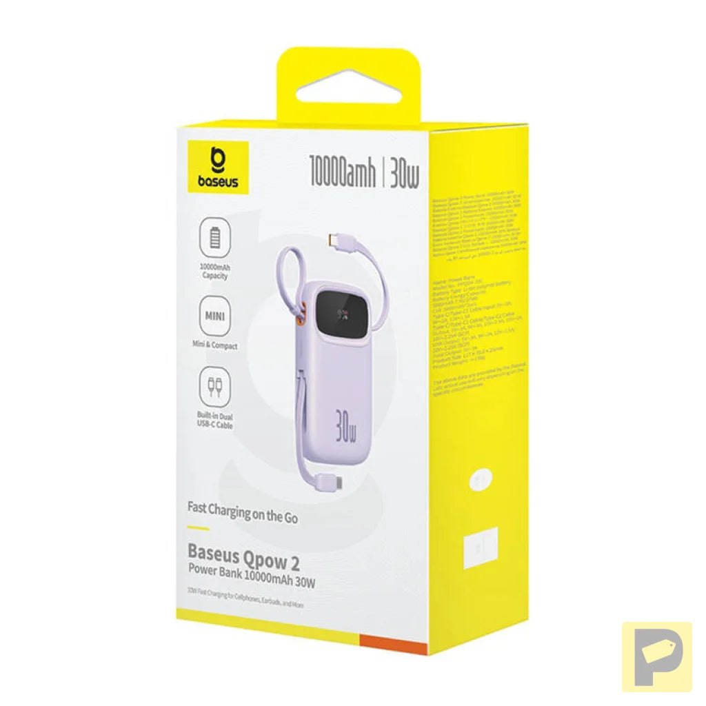 Baseus QPow 2 10000mAh 30W 2xUSB-C powerbank (purple)
