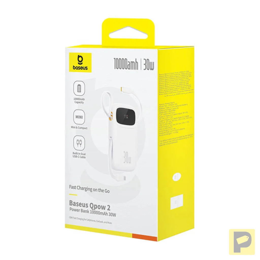Baseus QPow 2 10000mAh 30W powerbank (white)