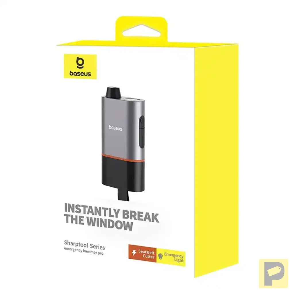 Baseus Sharp Tool Safety Hammer (Window-breaking+Safety belt cutting) Black