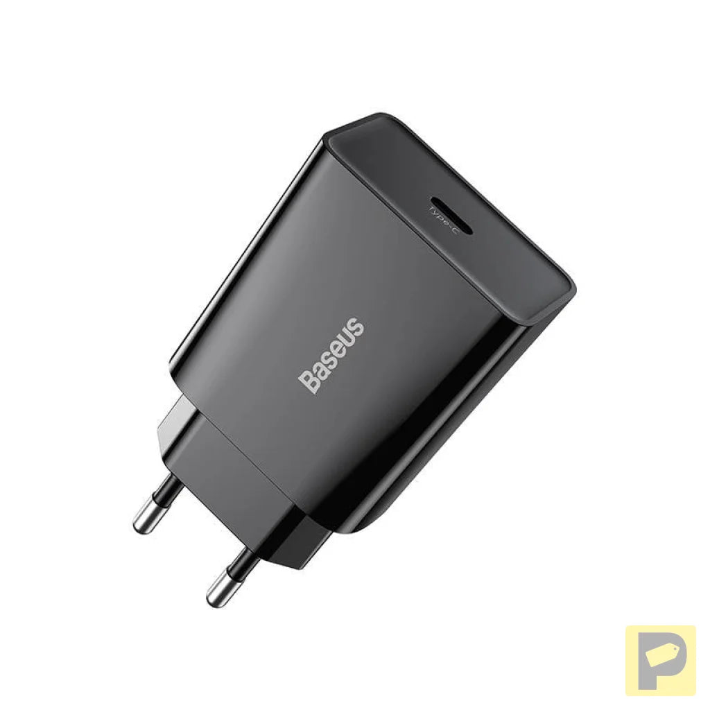 Baseus Speed Mini Quick Charger, USB-C, PD, 3A, 20W (black)