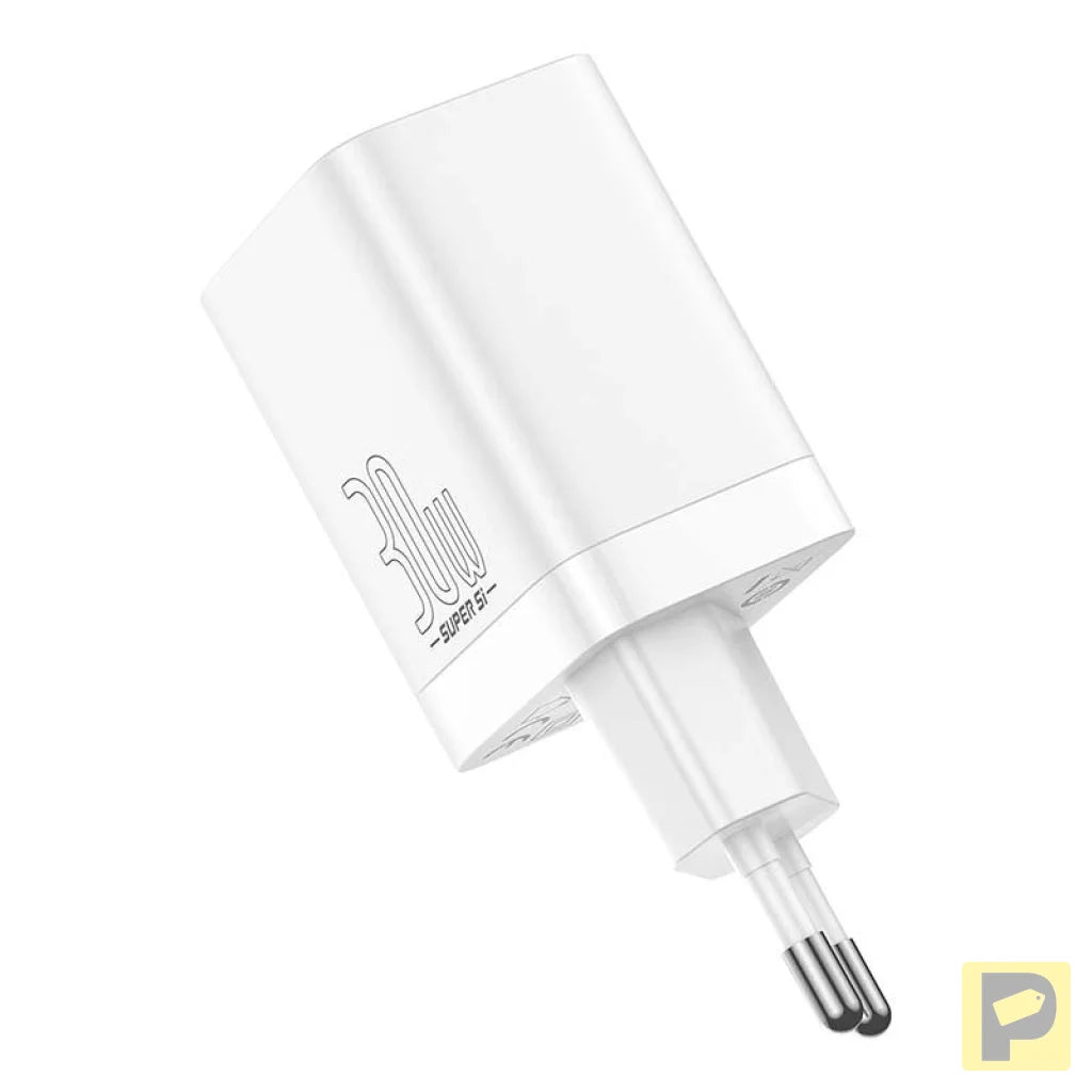 Baseus Super Si Pro Quick Charger USB + USB-C 30W (white)