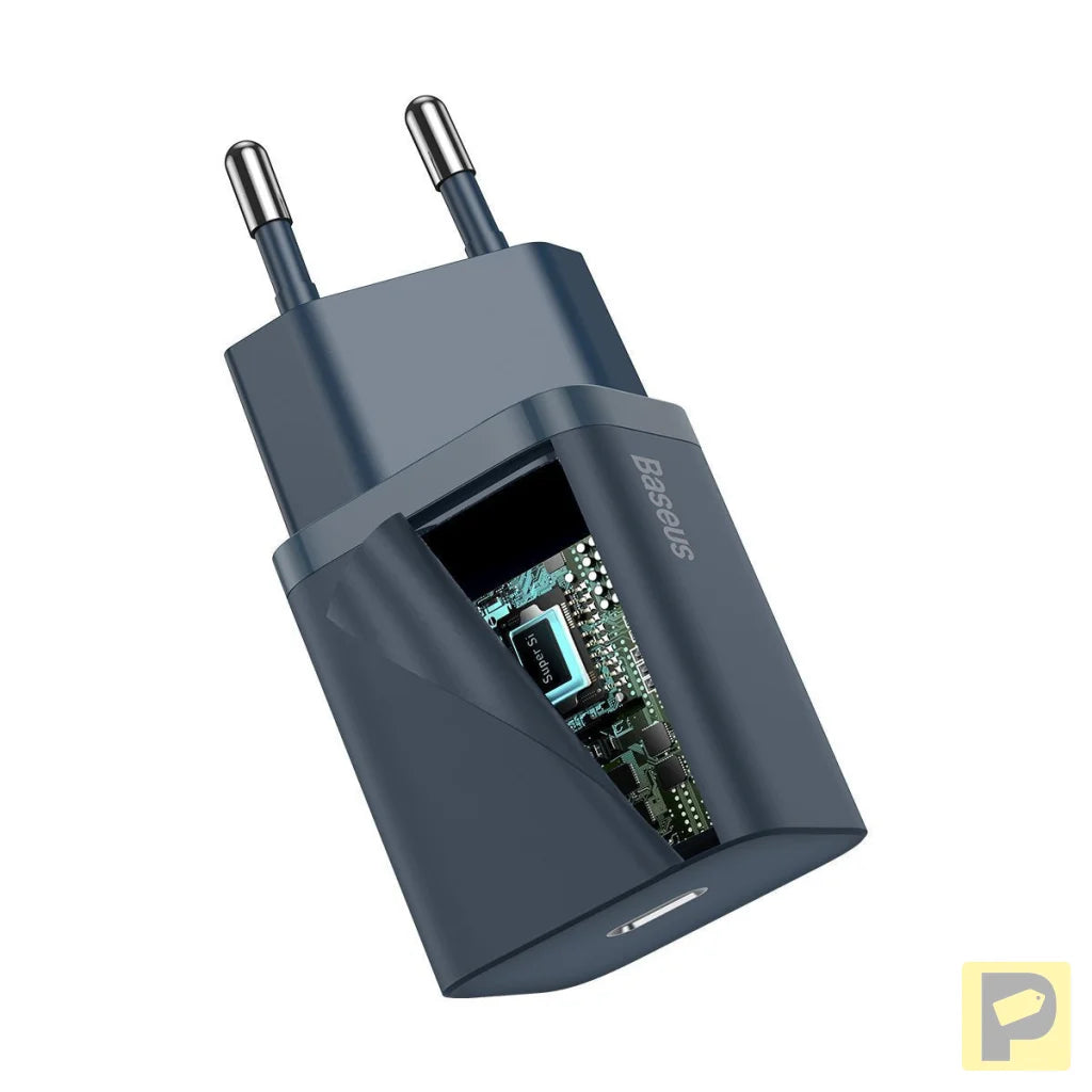 Baseus Super Si Quick Charger 1C 20W with USB-C cable for Lightning 1m (blue)