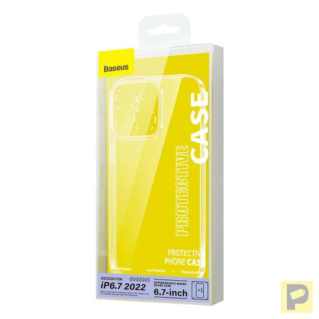 Baseus SuperCeramic Transparent Glass Case and Tempered Glass set for iPhone 14 Plus