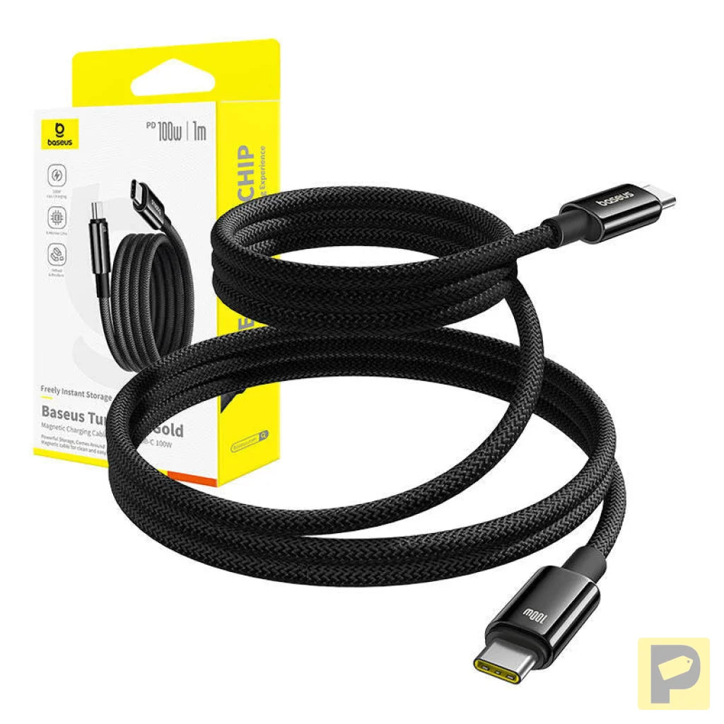 Baseus Tungsten Gold Charging Cable USB-C to USB-C 100W 1m (black)