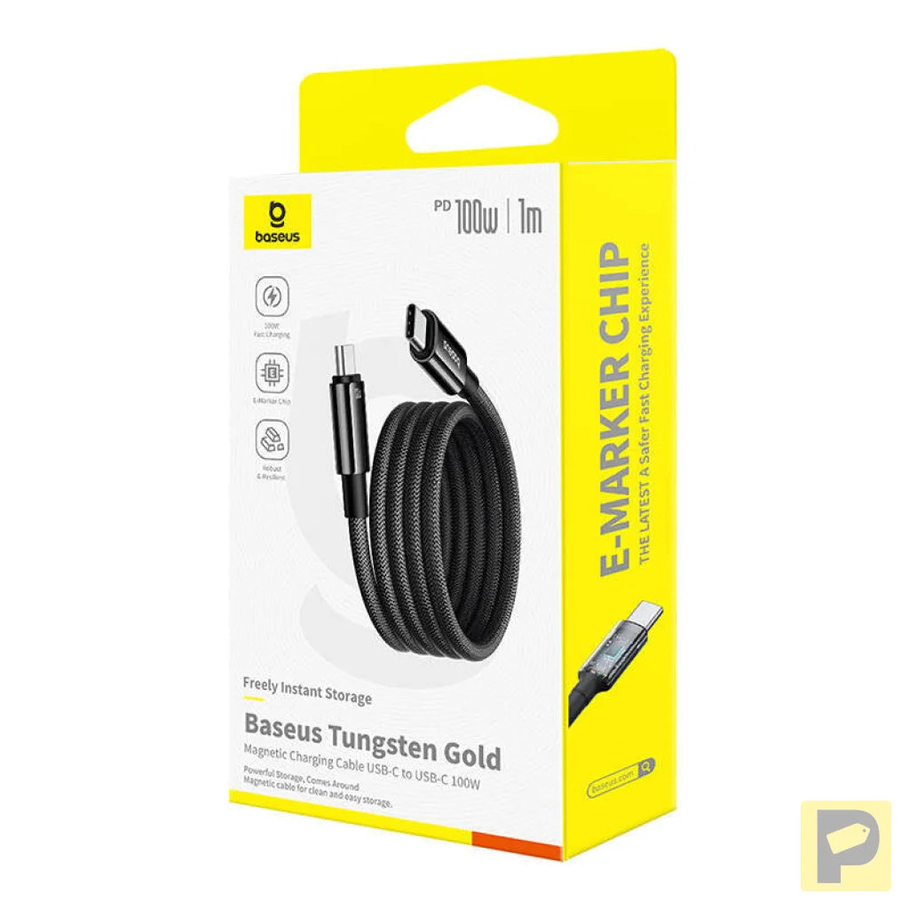 Baseus Tungsten Gold Charging Cable USB-C to USB-C 100W 1m (black)