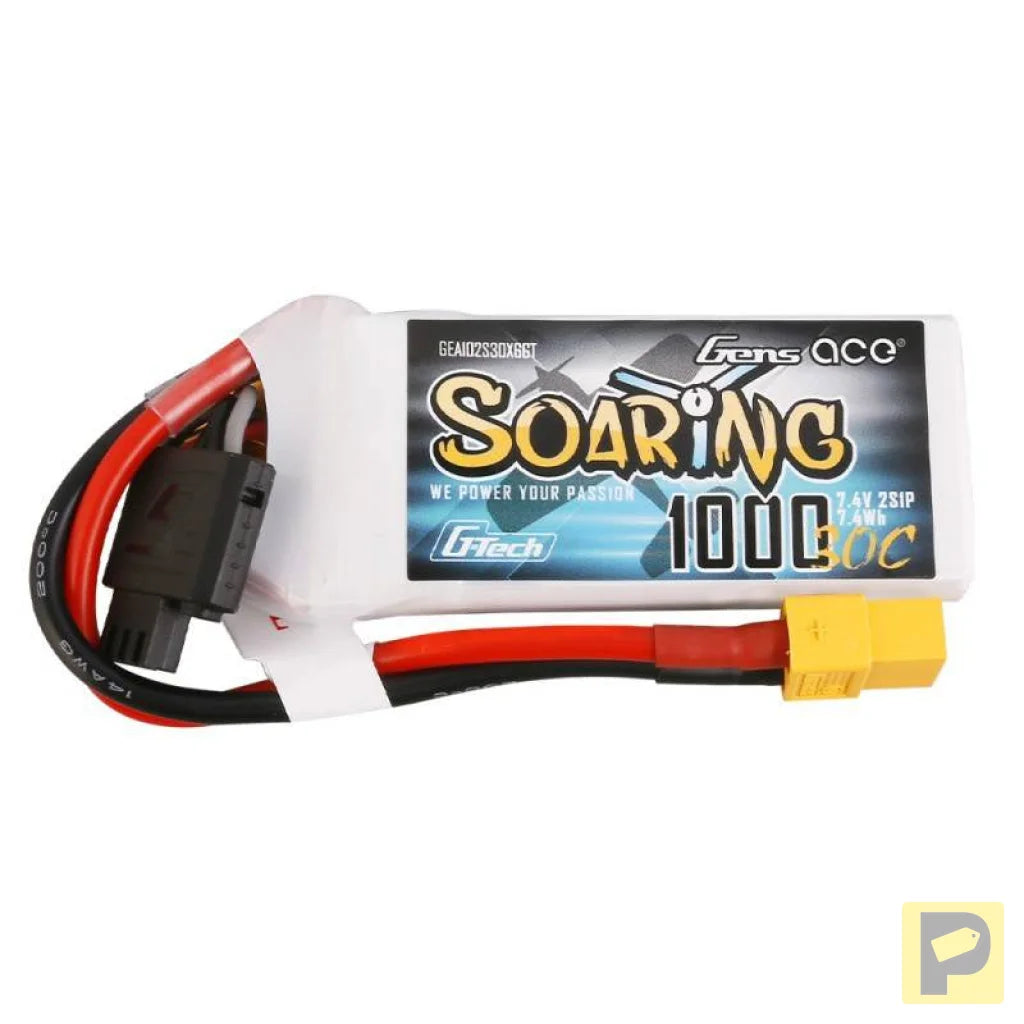 Battery Gens Ace G-Tech Soaring 1000mAh 7.4V 30C 2S1P XT60