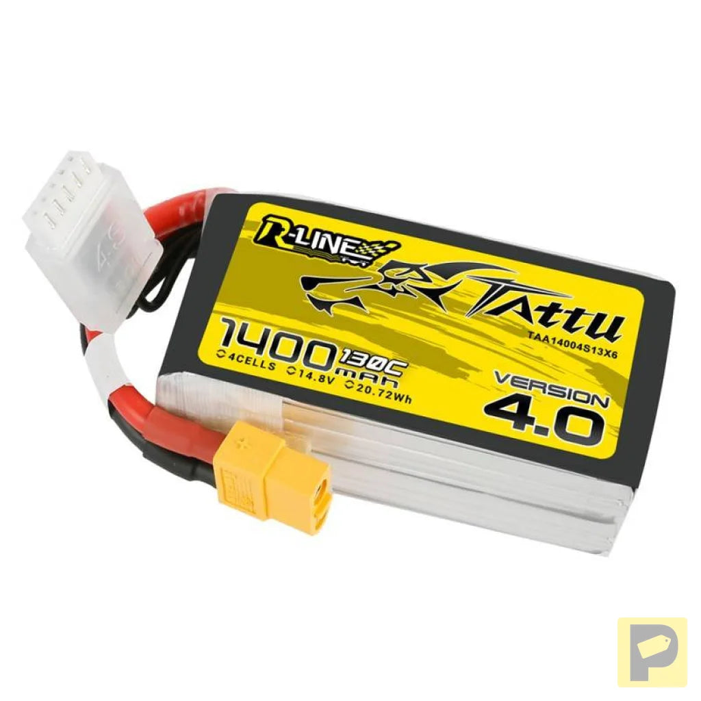 Battery Tattu R-Line 4.0 1400mAh 14.8V 130C 4S1P XT60