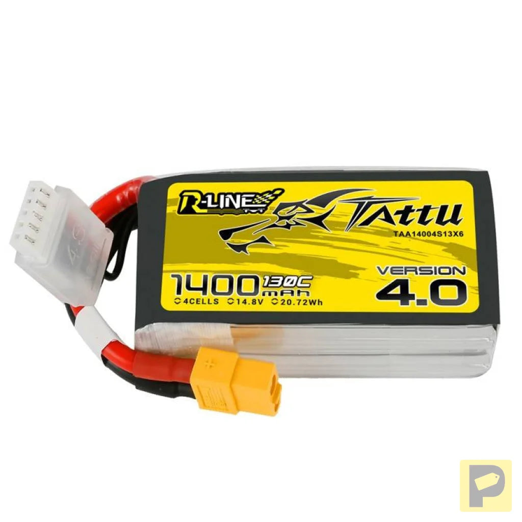 Battery Tattu R-Line 4.0 1400mAh 14.8V 130C 4S1P XT60