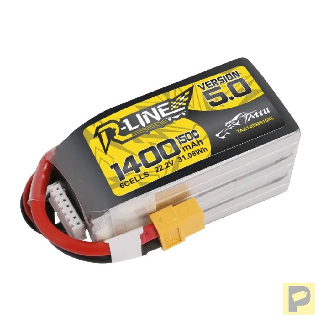 Battery Tattu R-Line 5.0 1400mAh 22.2V 150C 6S1P XT60