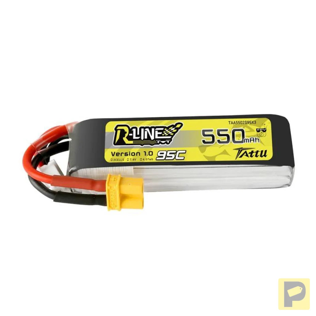 Battery Tattu R-Line 550mAh 7.4V 95C 2S1P XT30