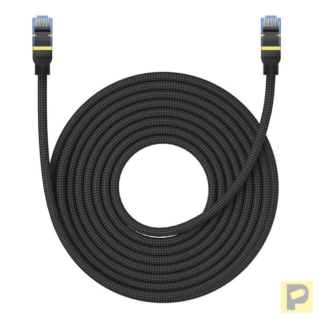Braided network cable cat.7 Baseus Ethernet RJ45, 10Gbps, 10m (black)