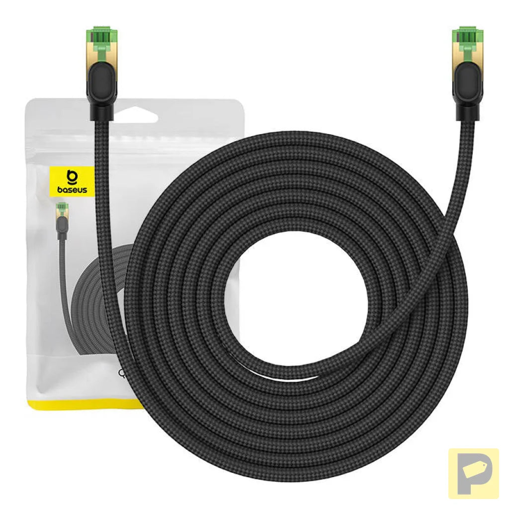 Braided network cable cat.8 Baseus Ethernet RJ45, 40Gbps, 8m (black)