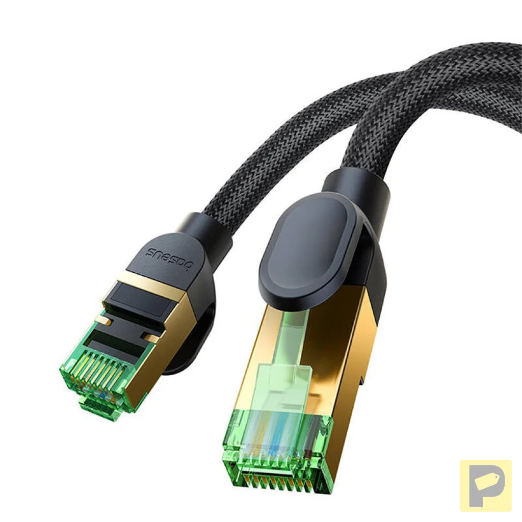Braided network cable cat.8 Baseus Ethernet RJ45, 40Gbps, 8m (black)