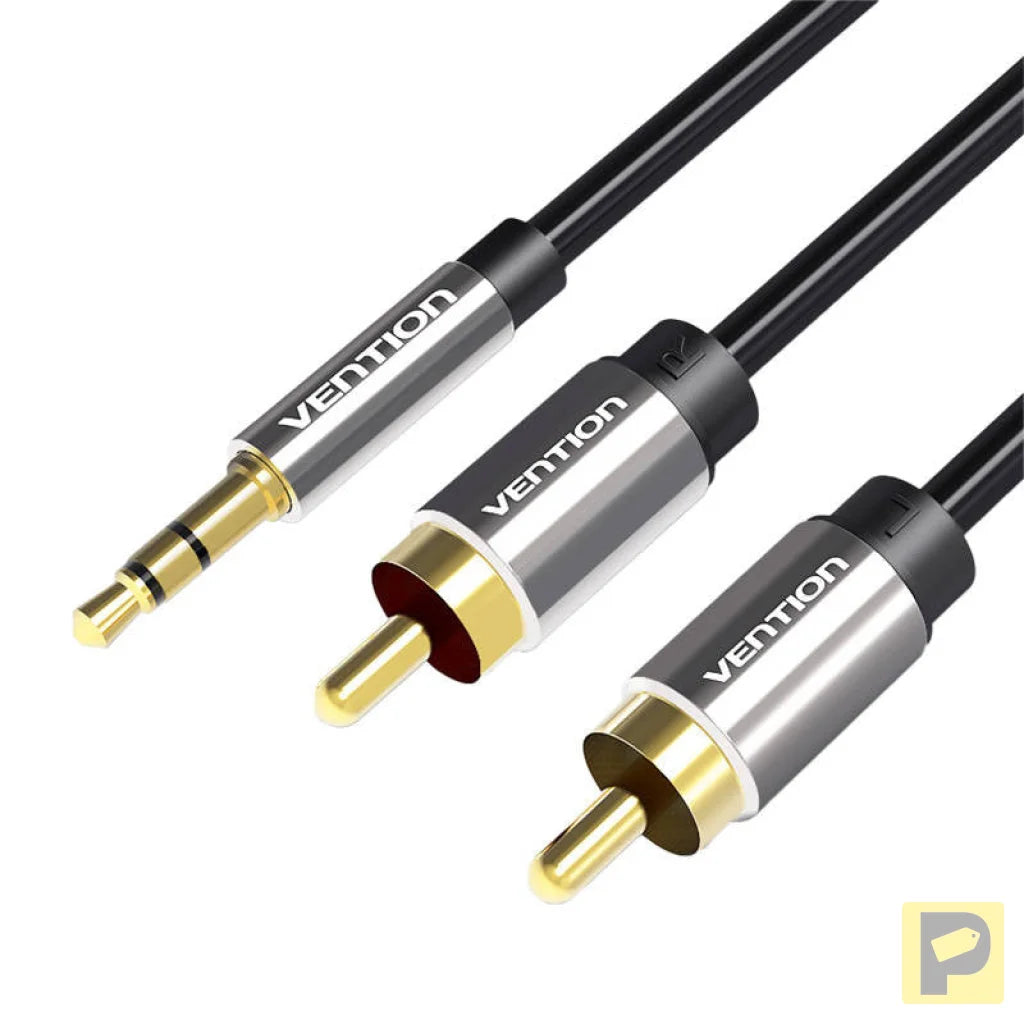 Cable Audio 2xRCA to 3.5mm Vention BCFBD 0.5m (black)