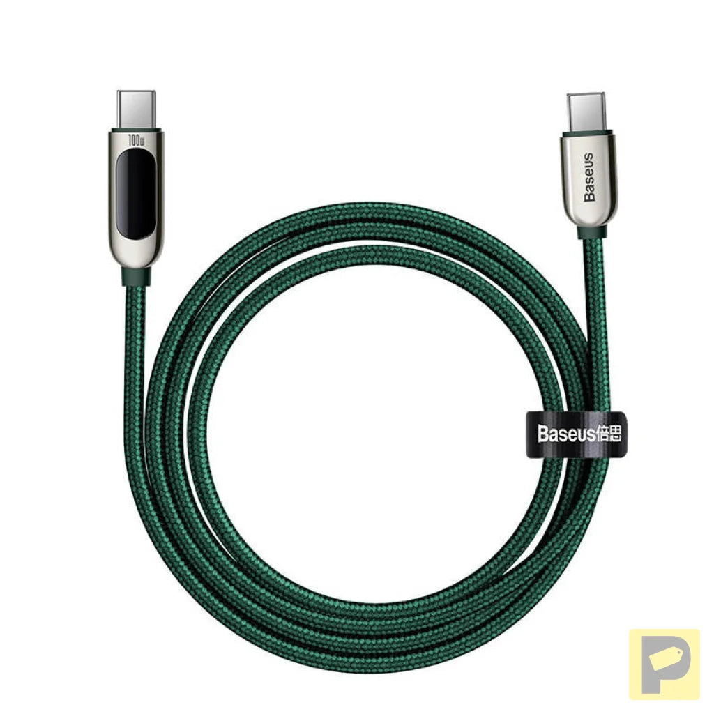 Cable USB-C to USB-C Baseus Display, 100W, 2m (green)