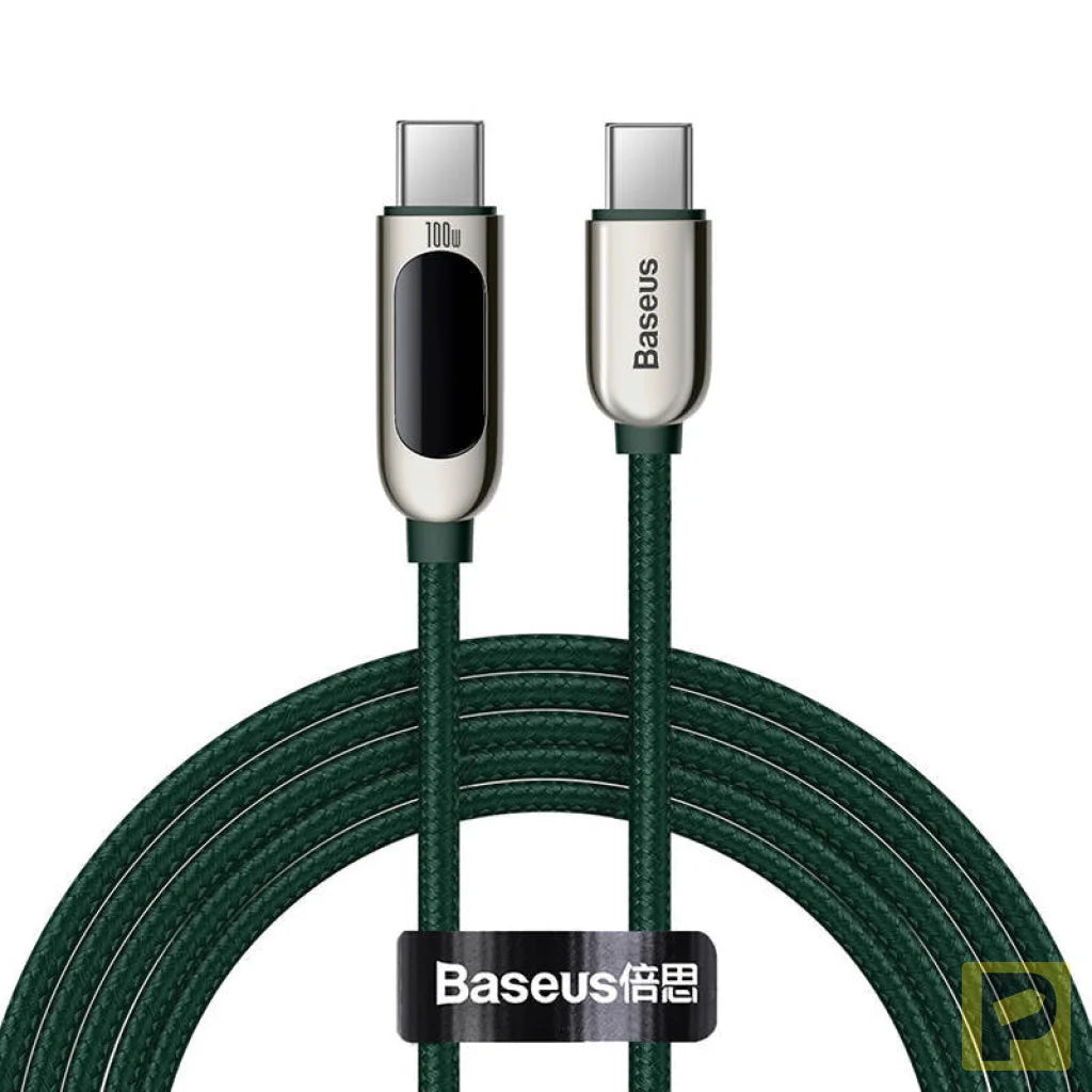 Cable USB-C to USB-C Baseus Display, 100W, 2m (green)