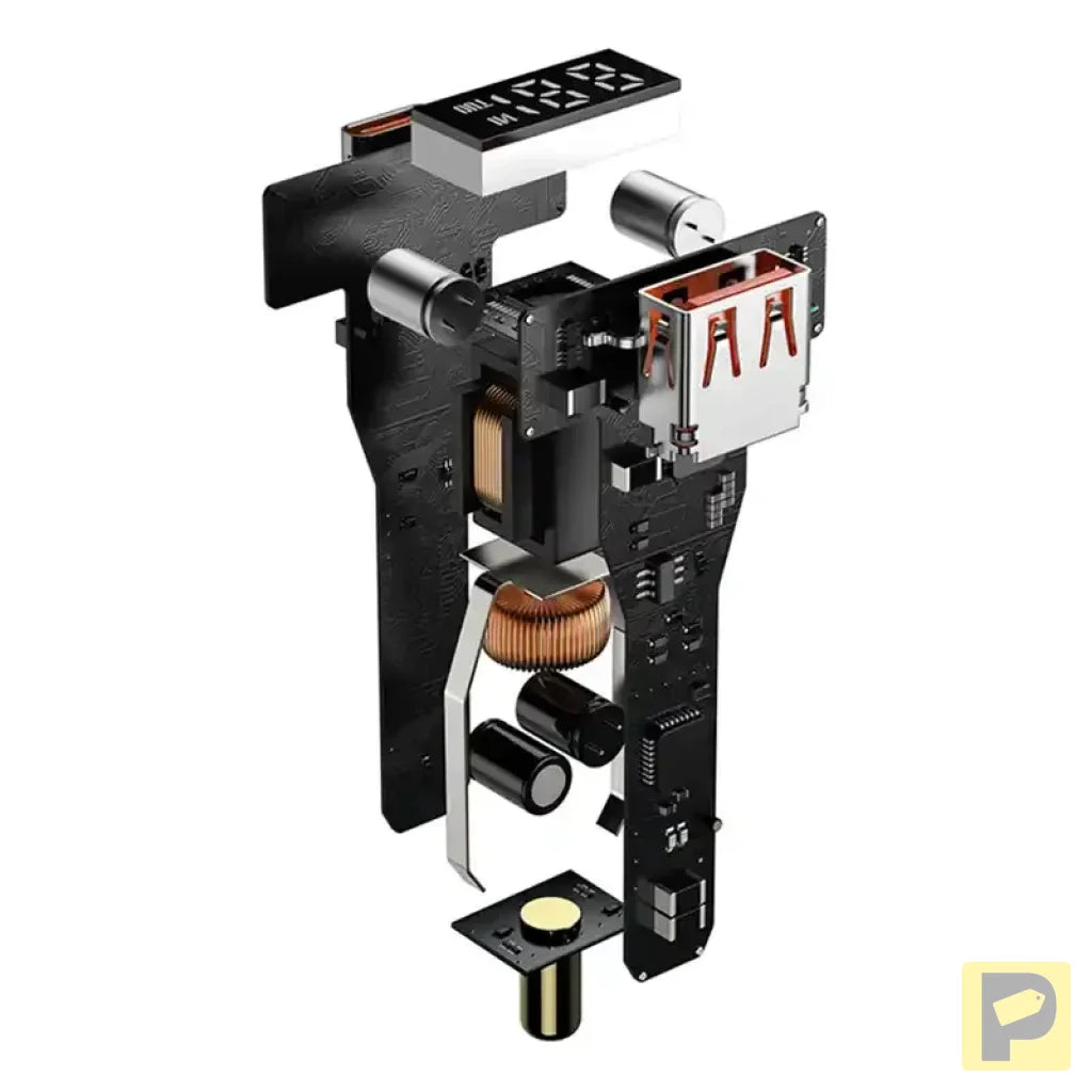 Car charger Baseus Superme, USB, USB-C, 100W (black)