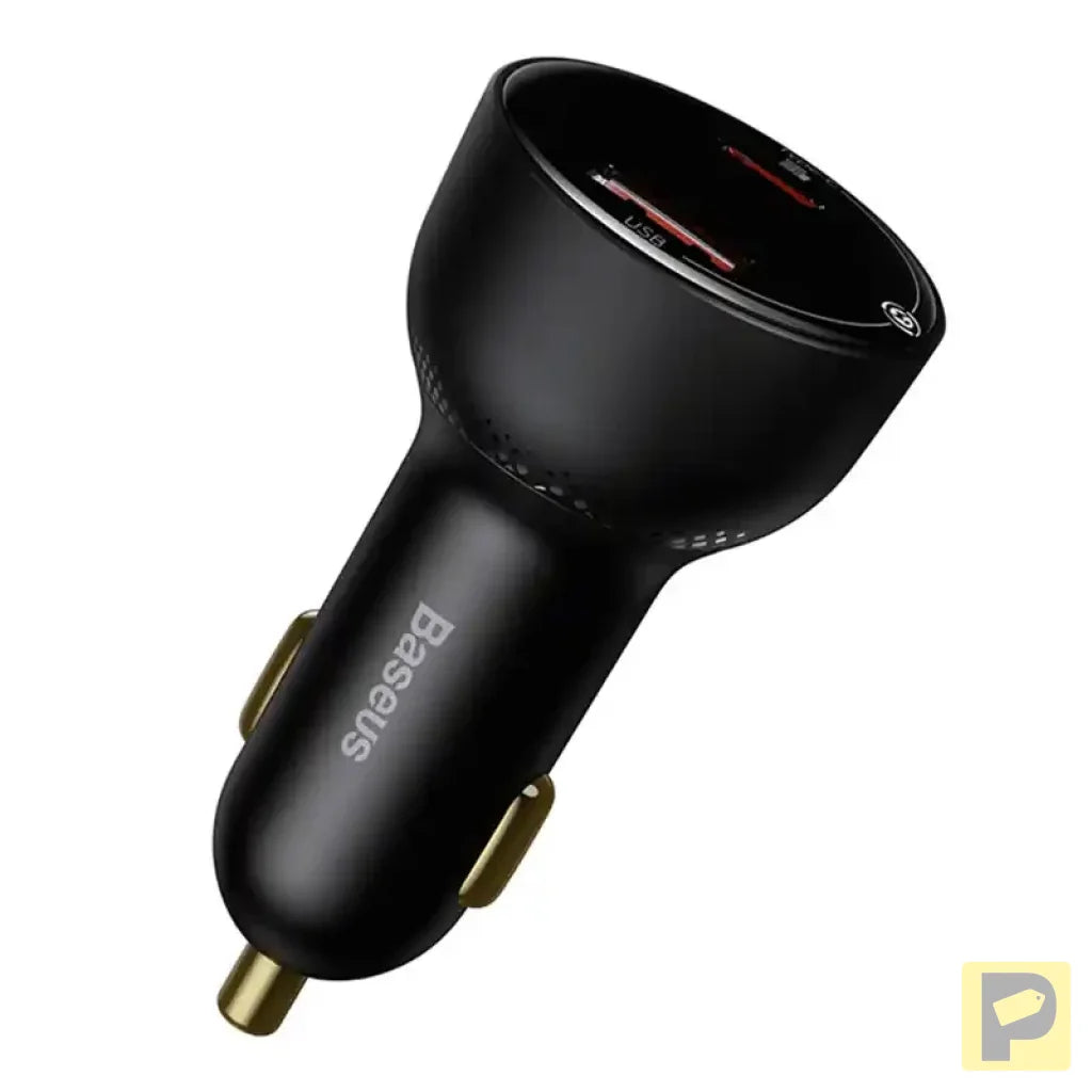 Car charger Baseus Superme, USB, USB-C, 100W (black)