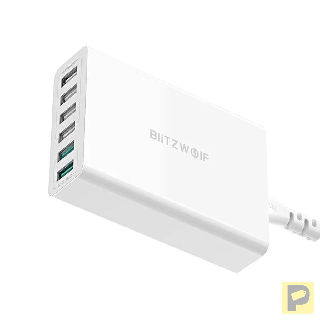 Charger 6x USB Blitzwolf BW-S15, QC 3.0, 60 W (white)