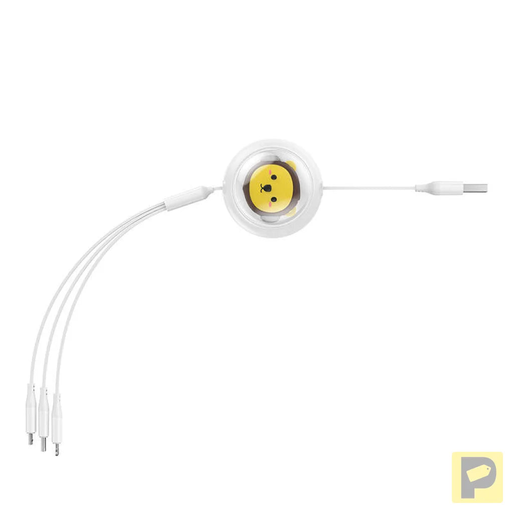 Charging Cable 3w1 Baseus USB to USB-C, USB-M, Lightning 3,5A, 1,1m (White)