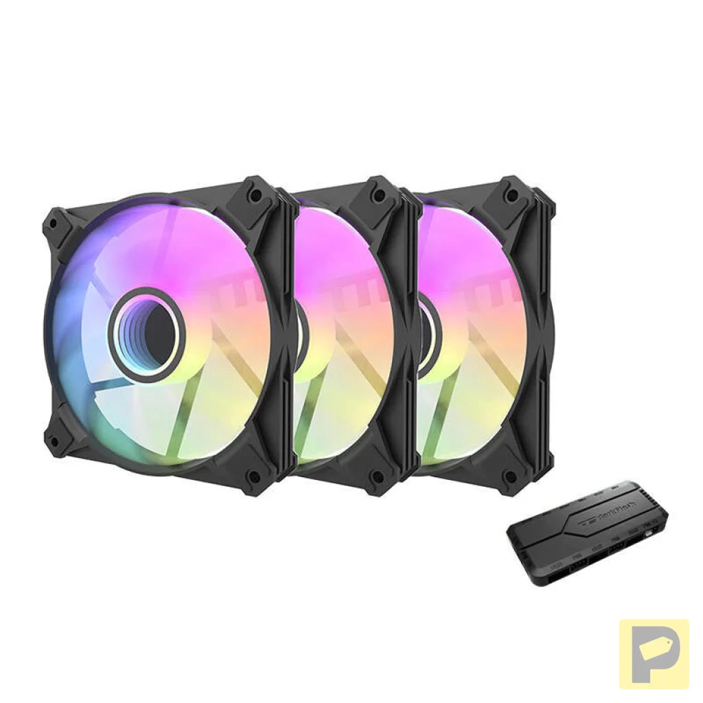 Computer fan set Darkflash INF8 ARGB, 3in1 120x120 (black)