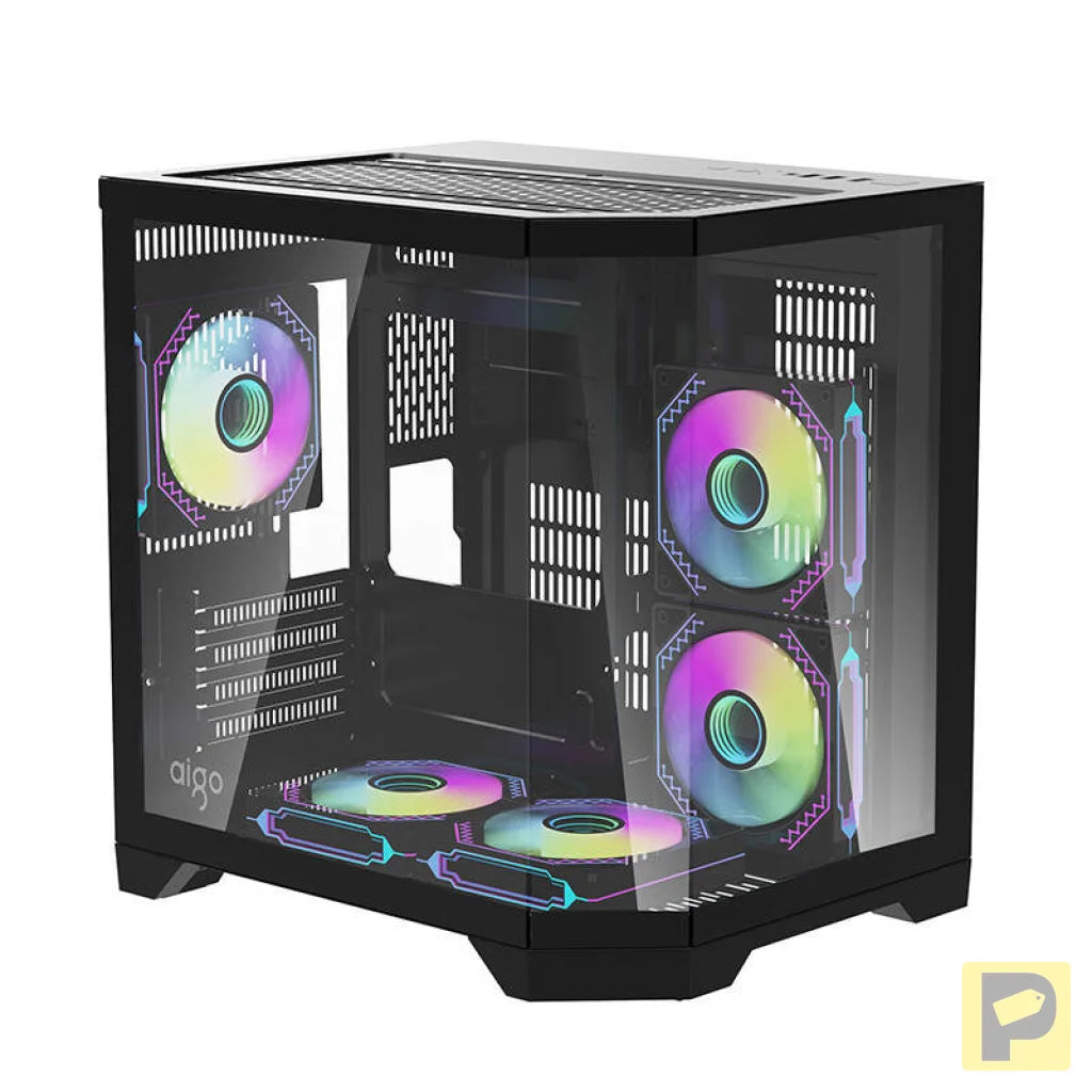 Darflash FT350 computer case + 5 aRGB fans (black)