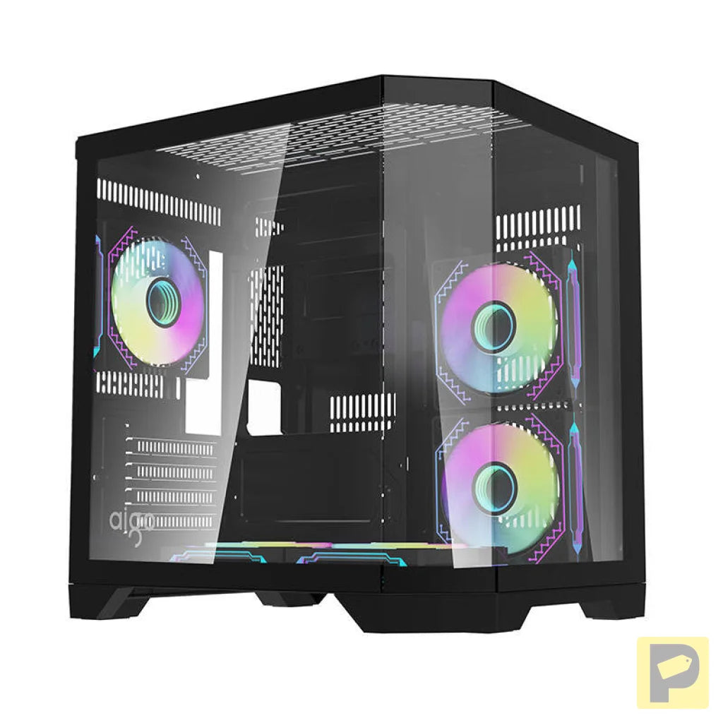 Darflash FT350 computer case + 5 aRGB fans (black)