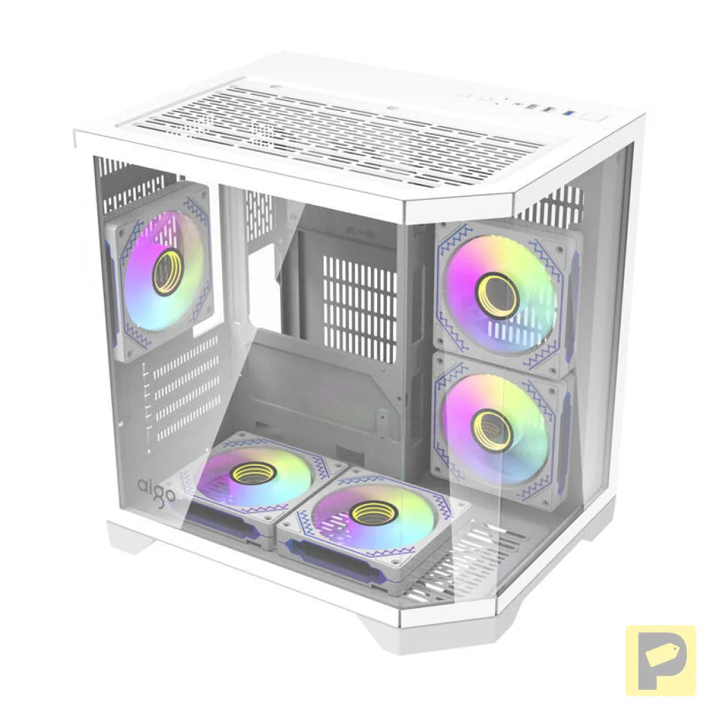 Darflash FT350 computer case + 5 aRGB fans (white)