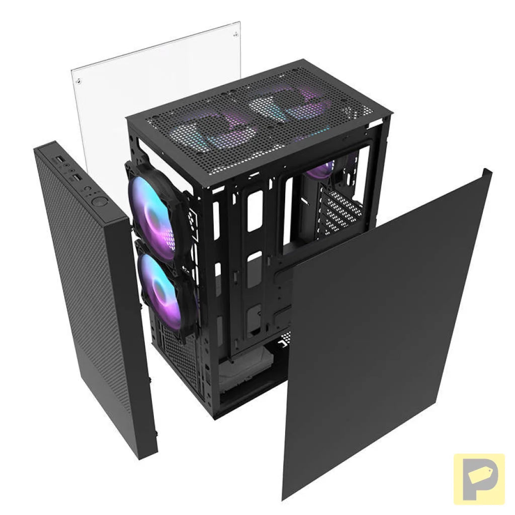 Darkflash A290 computer case (black) + 3 fans