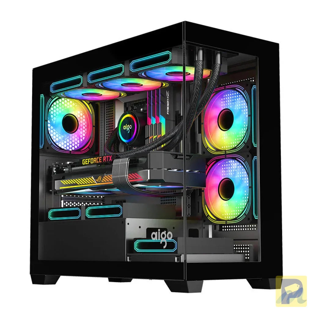 Darkflash C218M computer case + 6 ARGB fans (black)