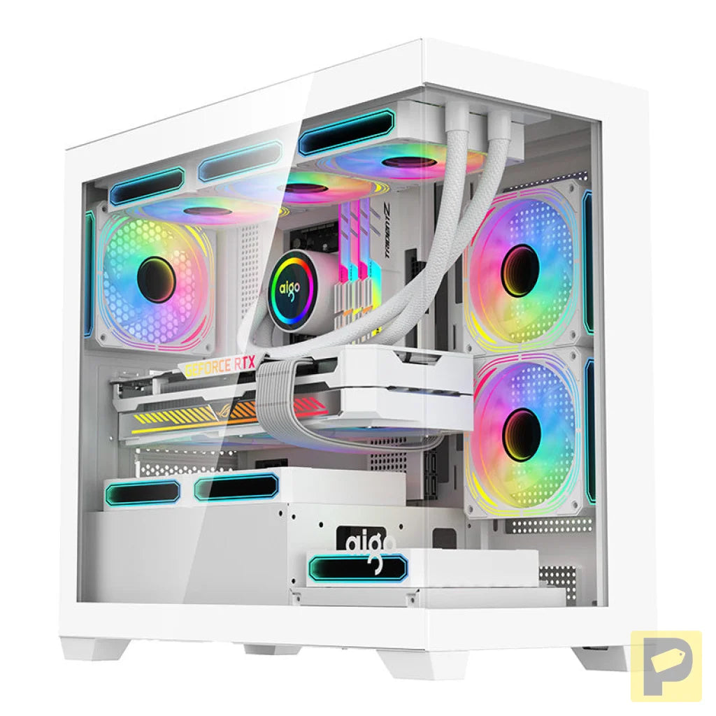 Darkflash C218M computer case + 6 ARGB fans (white)