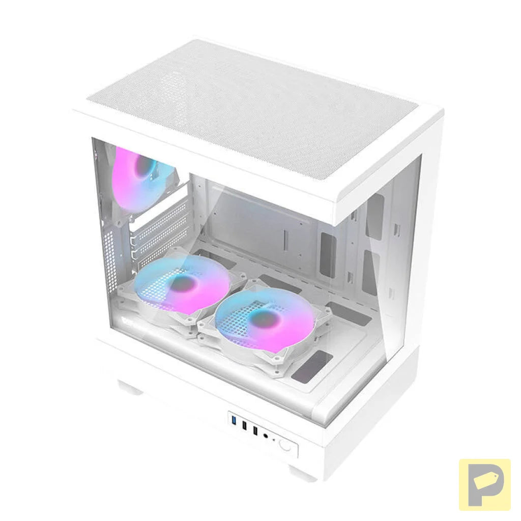 Darkflash DB330M computer case (white) + 3 ARGB fans