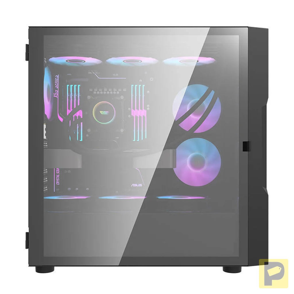 Darkflash DK431 Glass computer case (black) + 4 RGB fans