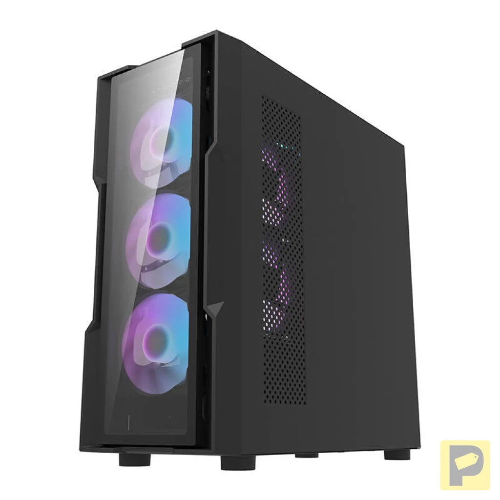 Darkflash DK431 Glass computer case (black) + 4 RGB fans