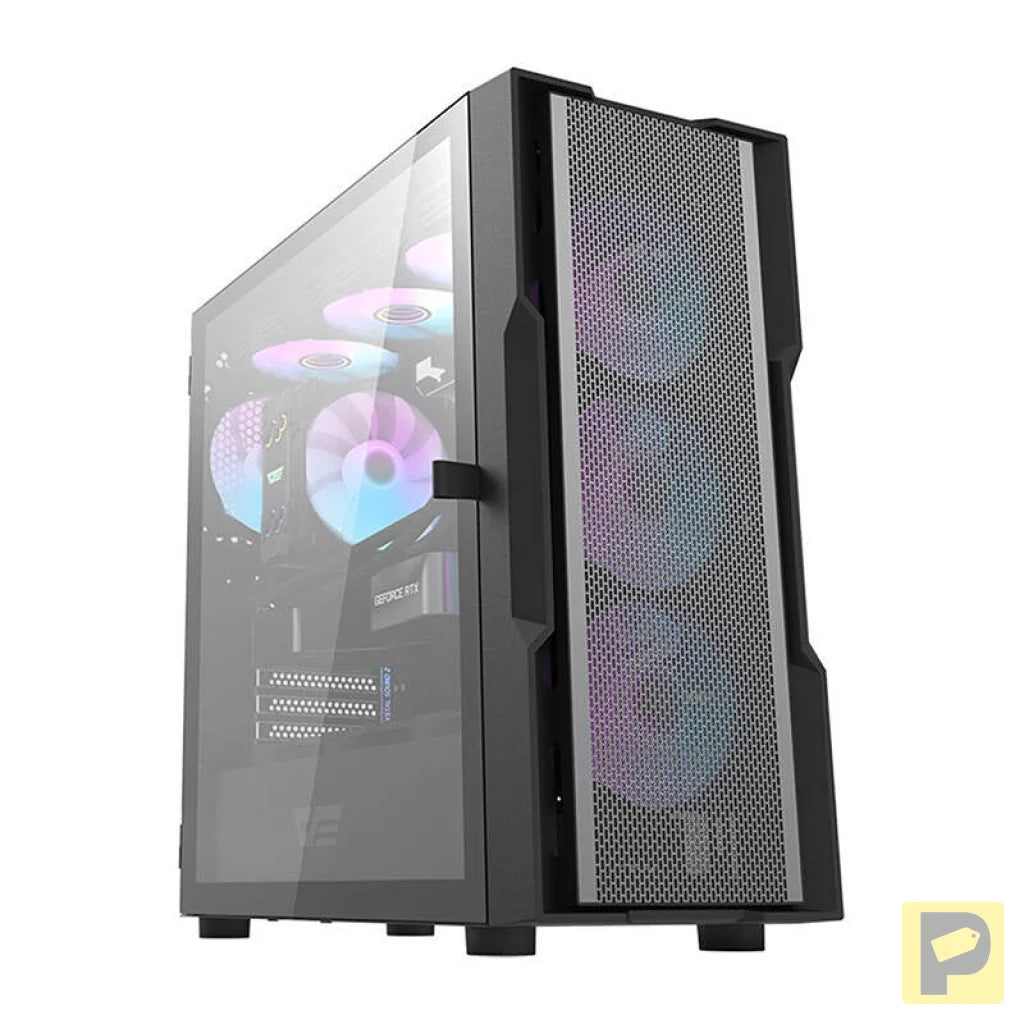 Darkflash DK431 Mesh computer case (black) + 4 ARGB fans