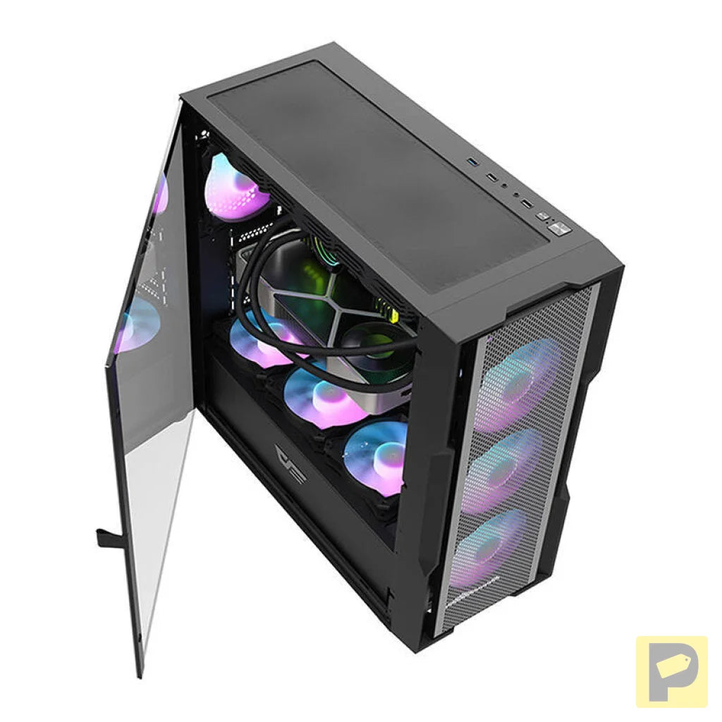 Darkflash DK431 Mesh computer case (black) + 4 ARGB fans