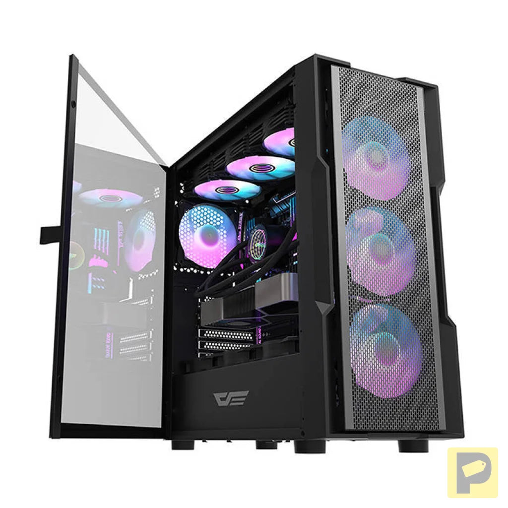 Darkflash DK431 Mesh computer case (black) + 4 ARGB fans