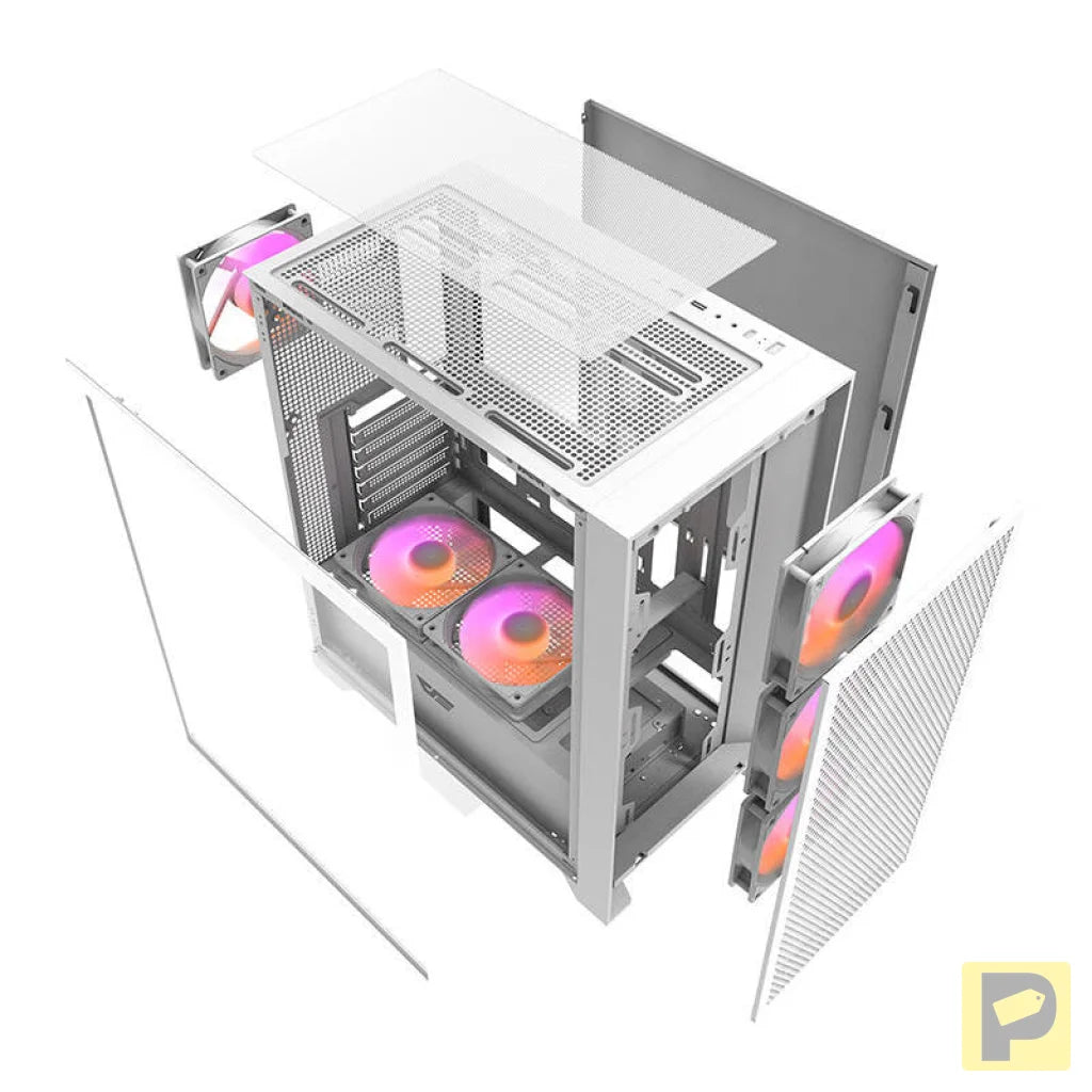 Darkflash DRX70 MESH computer case (white) + 4 RGB fans