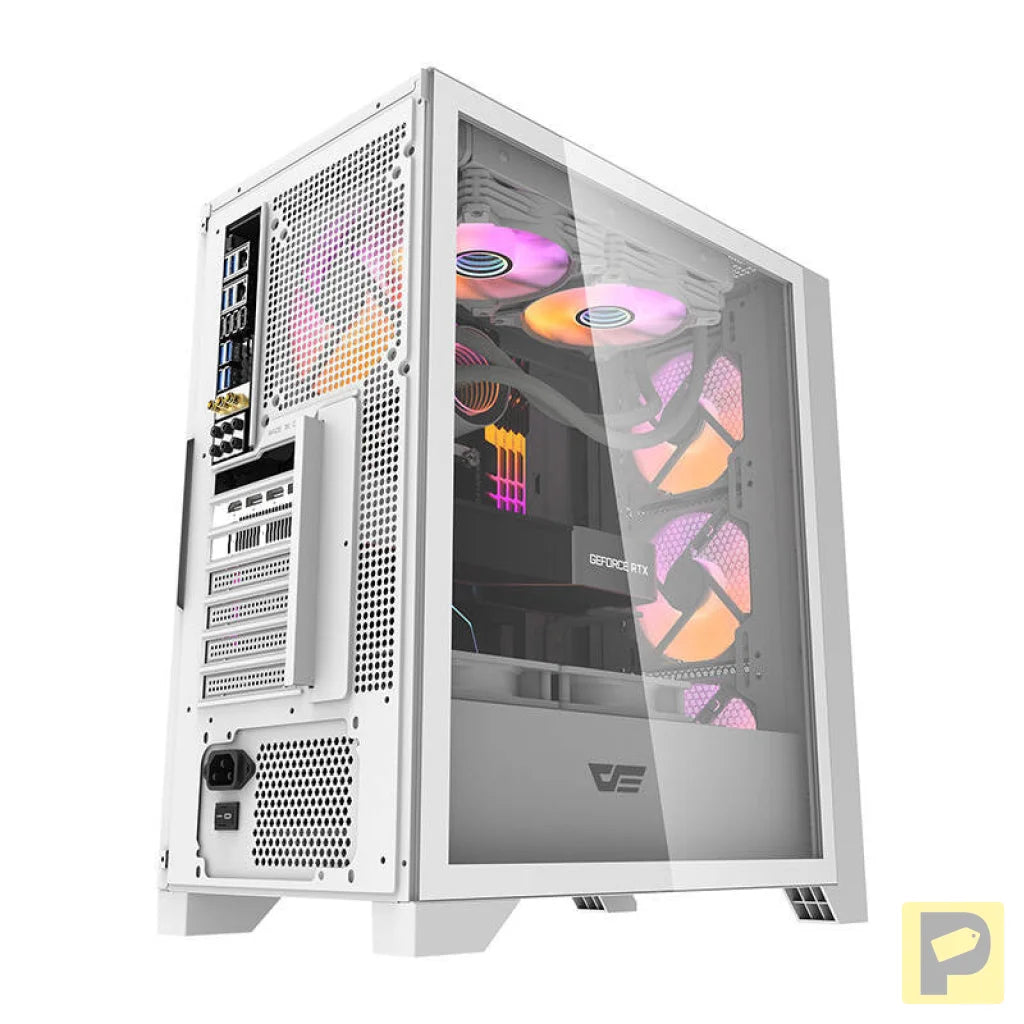 Darkflash DRX70 MESH computer case (white) + 4 RGB fans