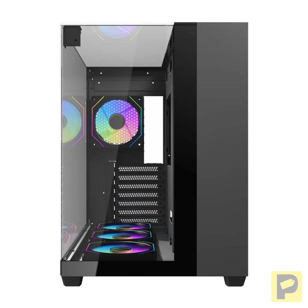Darkflash TH285 computer case (black) + 4 fans