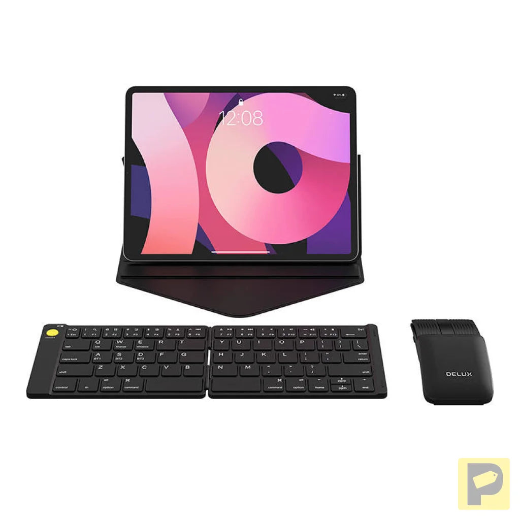 Delux KF10 folding wireless keyboard and MF10PR (QWERTY) mouse set
