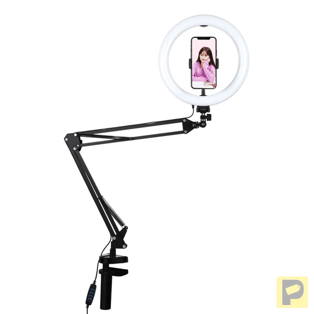 Desktop arm stand Puluz with 26cm LED Vlogging Ring PKT3090B