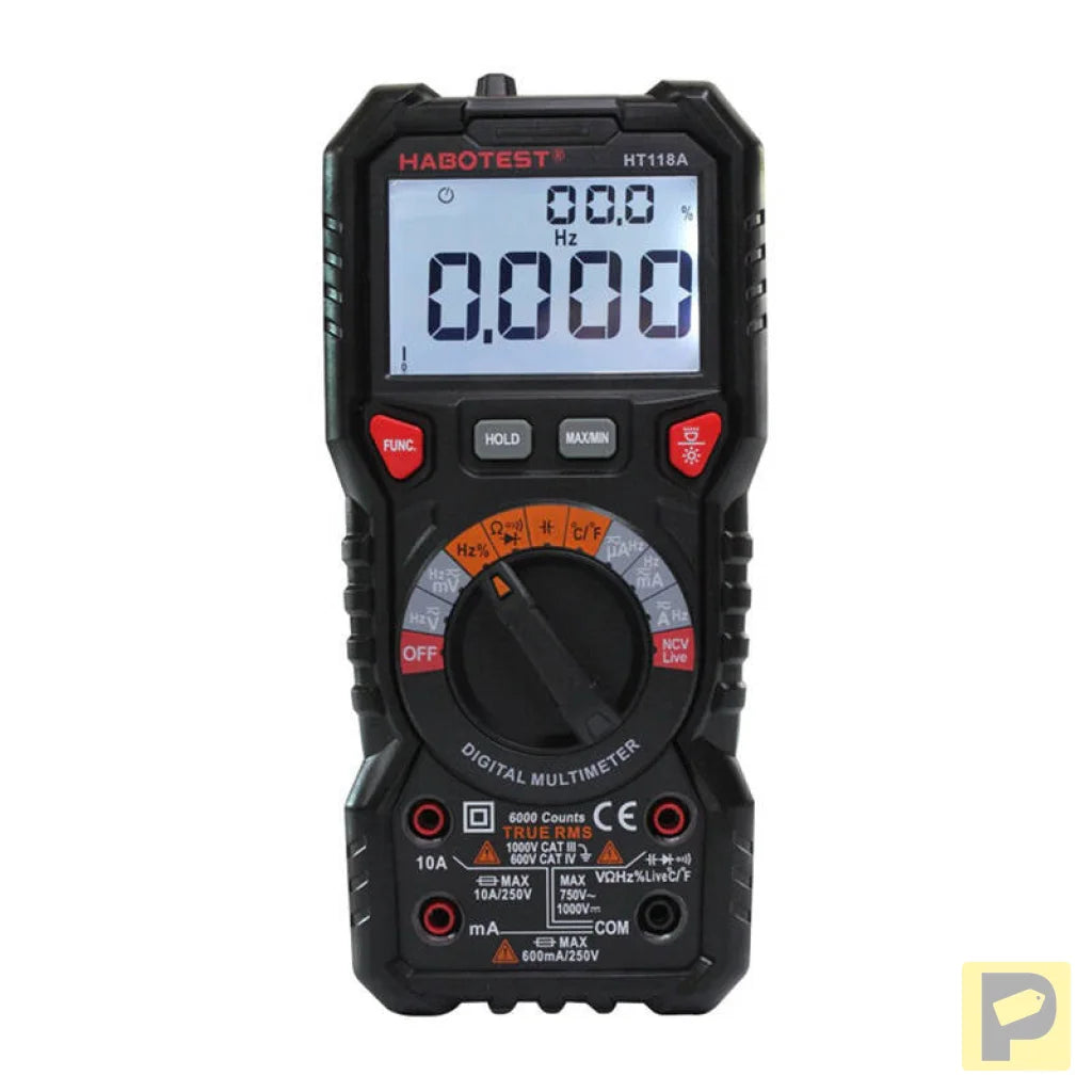 Digital Multimeter with Flashlight Habotest HT118A, True RMS, NCV