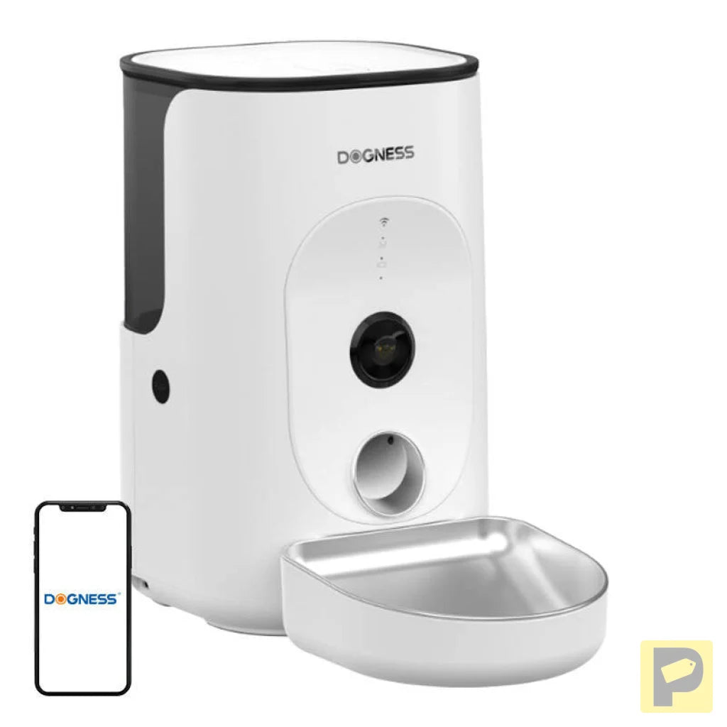 Dogness F15 WiFi 4L smart food dispenser with camera with stainless steel bowl (white)