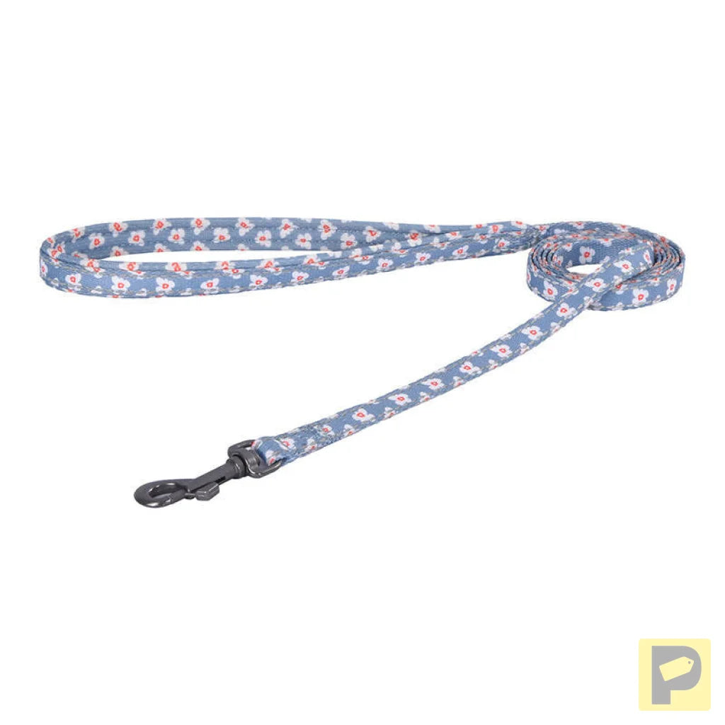 Dogness walking set leash 1,5m +harness for dog (light blue)