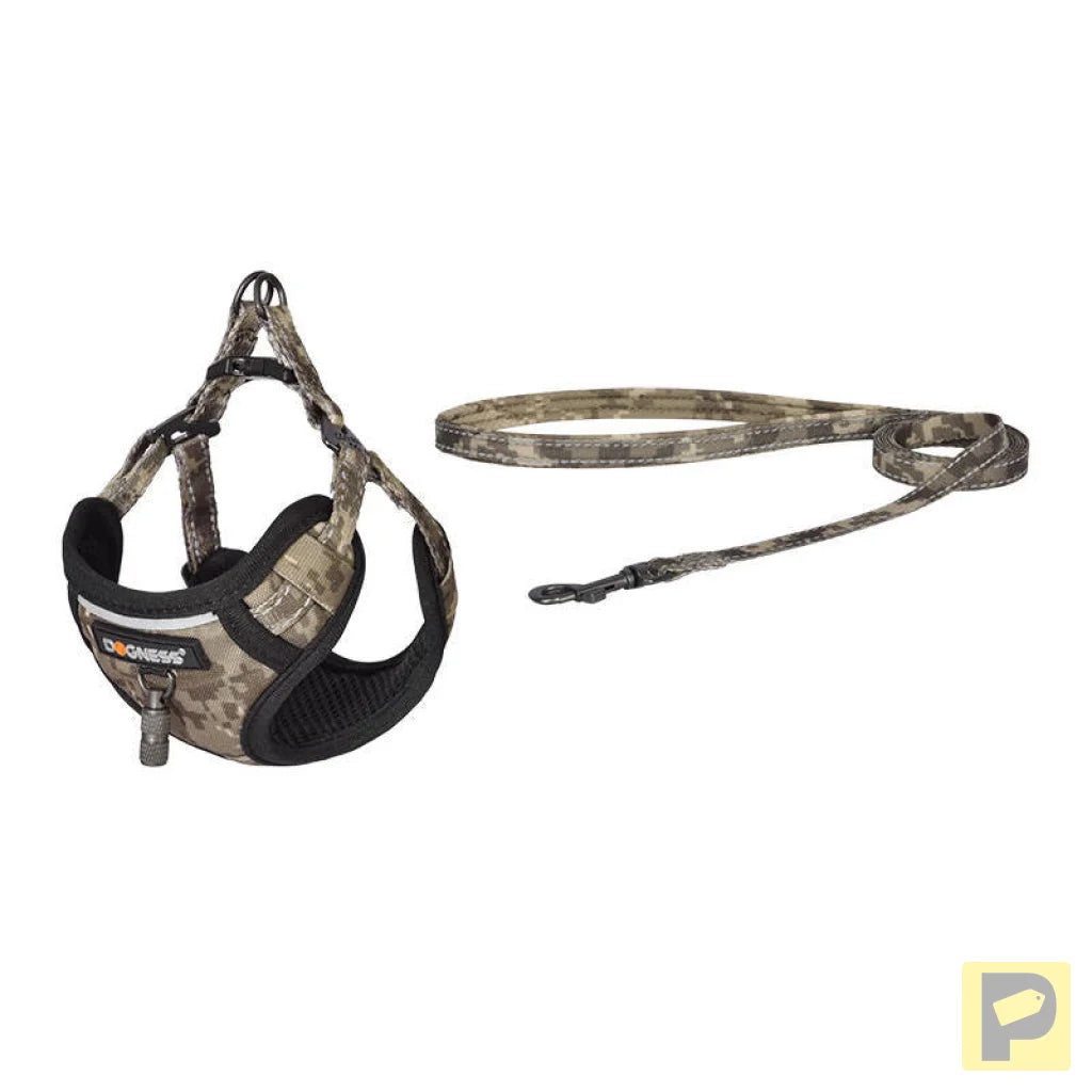 Dogness walking set leash 1,5m+harness for dog (moro)